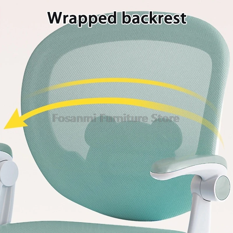 Ergonomic Breathable Mesh Kids Learning Chair for Home Comfortable Height Adjustable Children Study Computer Chair with Armrests