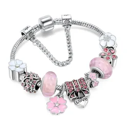 1 best-selling bracelet trendy DIY boutique glass inlaid diamond bracelet with Pan family style personalized jewelry bracelet