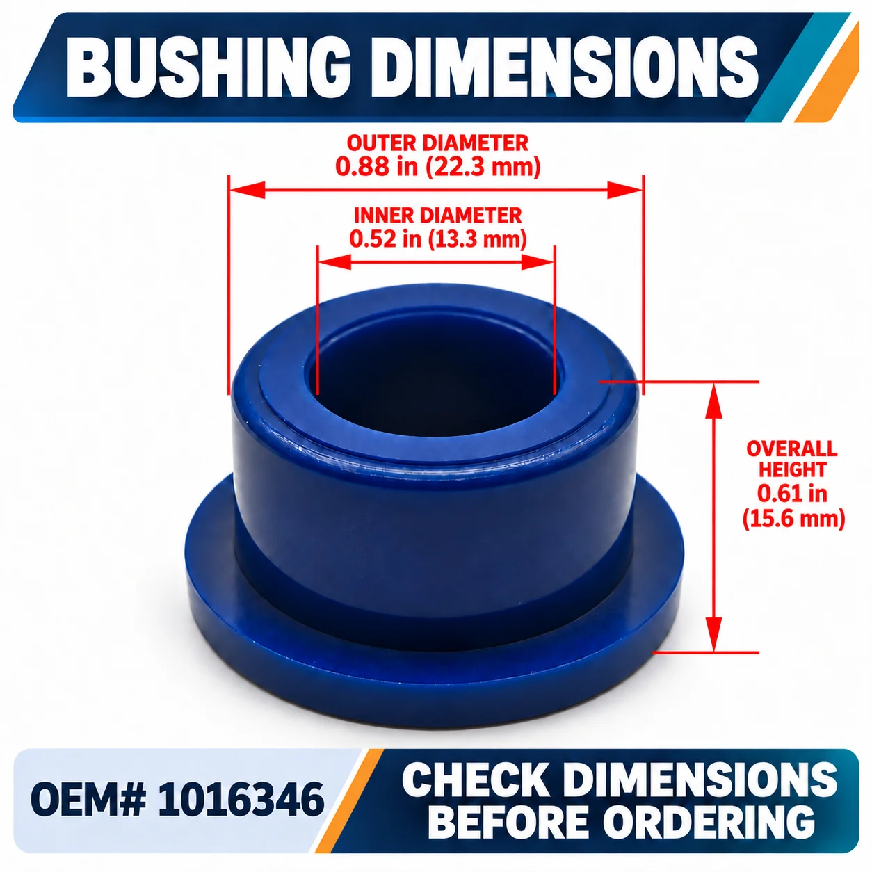 A-Arm Bushing for Club Car DS Golf Cart Electric Bus, 50PCS /100PCS Optional, OEM#1016346
