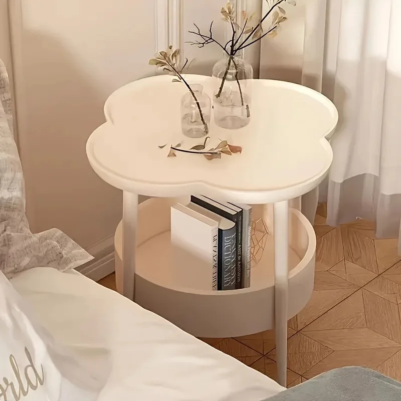 1pcs Four-Leaf Clover Sofa Side Several Bedroom Small Table Living Room Storage Table Creative Balcony Double Layer Coffee Table