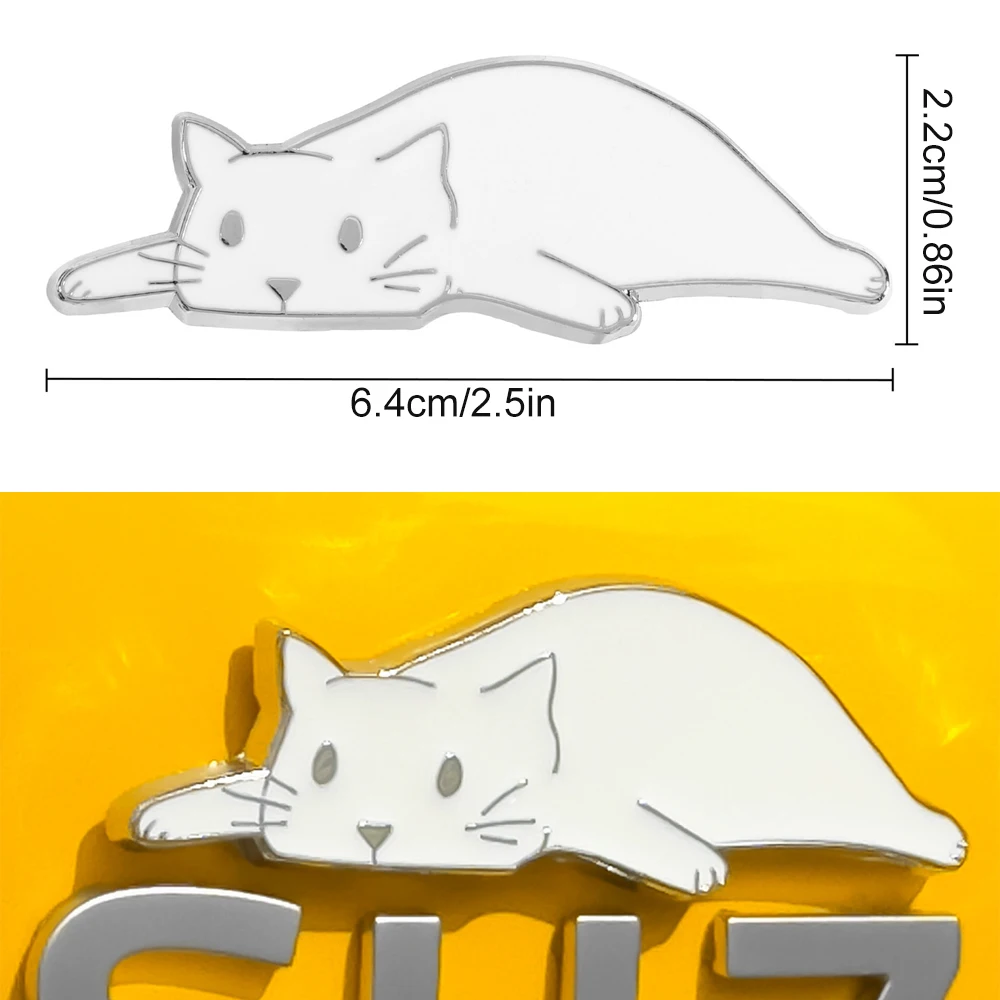 1PCS Cat Car Emblem Zinc Alloy 3D Badge with Adhesive – Cross Decal for Car, Truck, Window, Door, Toolbox, or Home Decor