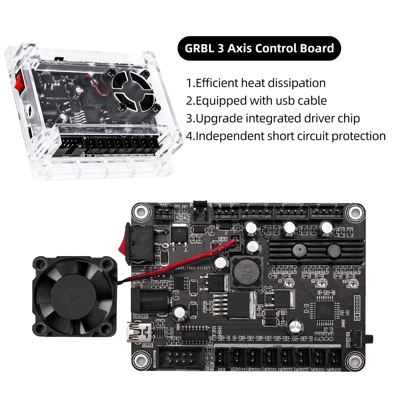 CNC Engraving Machine Control Board GRBL 1.1 USB Port 3-Axis Integrated Driver with Offline Controller for CNC 3018 Pro.