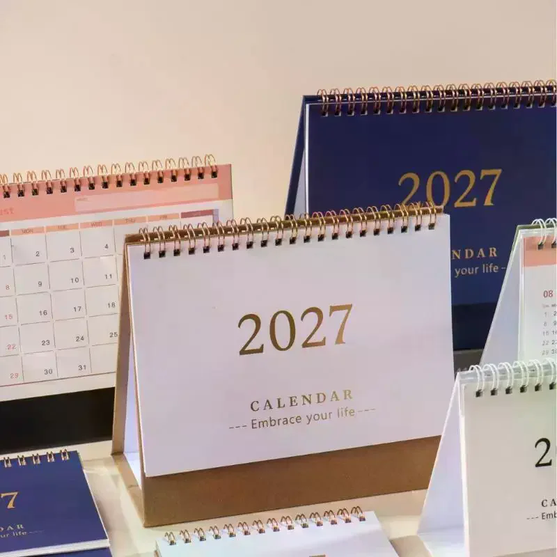 2027 Ins Style Calendar Simple Fresh & Creative Desktop Decoration Plan Check In Ornament Office School Supplies