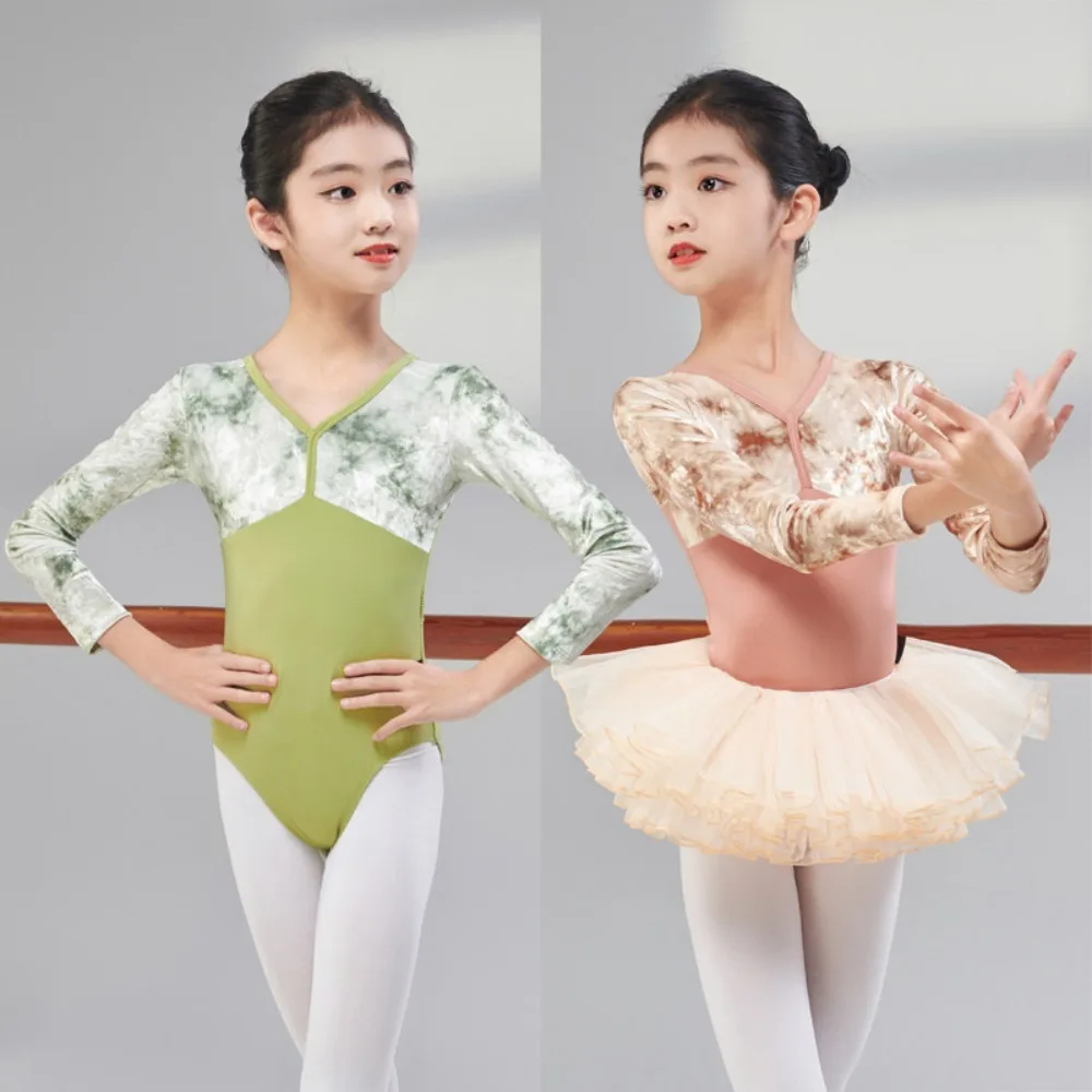new-girls-ballet-dance-leotard-autumn-winter-velvet-long-sleeve-kids-dance-practice-wear-elegant-stage-performance-dress