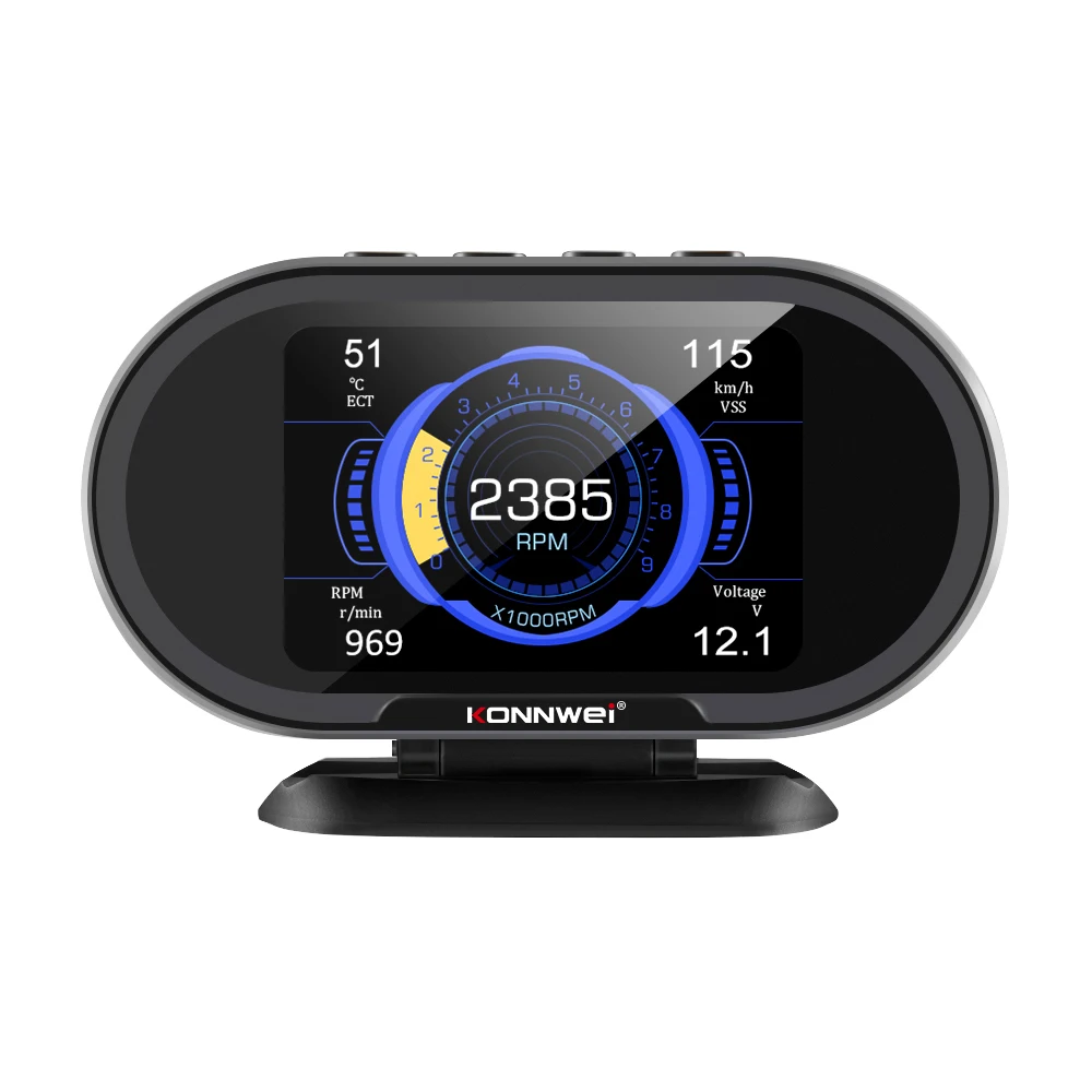 Head Up Display KW206 Auto Meter Show All Data in Screen 3.5 Inch Clear Error Code Can Update Online