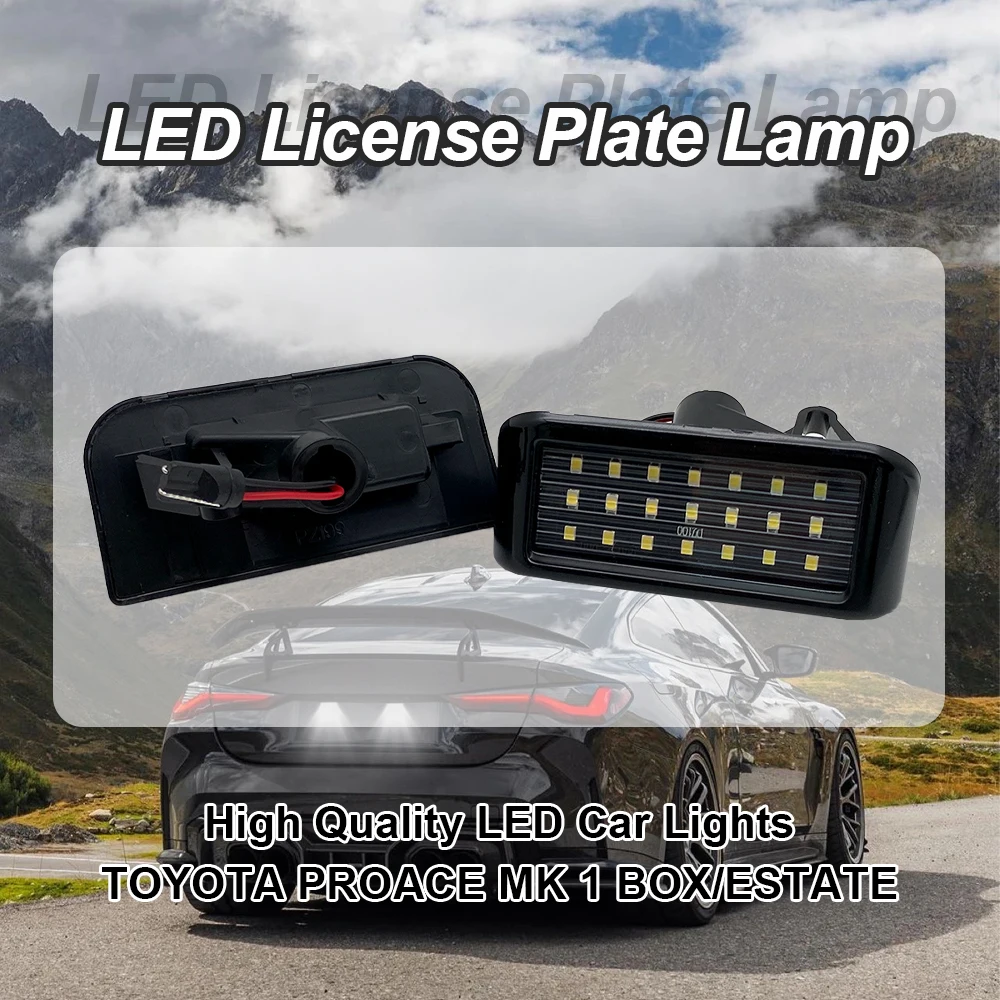 

2PCS White LED Rear License Plate Light for Peugeot Expert Partner TOYOTA PROACE MK 1 BOX FIAT SCUDO (2007-ON)