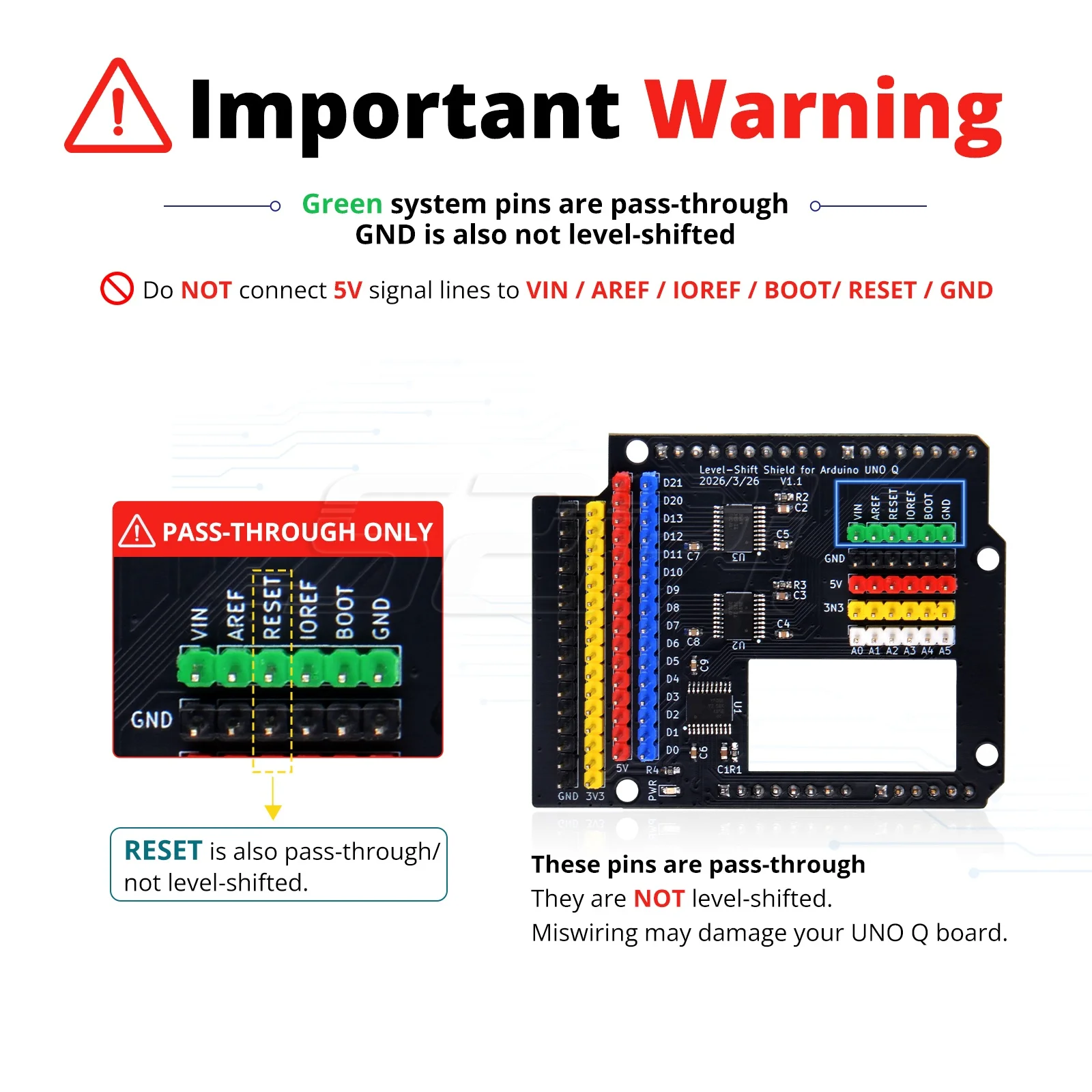 52Pi Level-Shift Shield for Arduino UNO Q