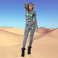 Burning Man Jumpsuit Colorful Performance Costumes Graffiti Wave Role Play Jumpsuit Desert Party Music Carnival Costumes