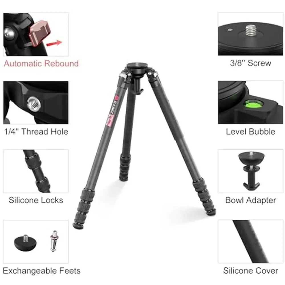 High Performance Carbon Fiber Tripod XT7C 32mm with Bowl Adapter 63.4