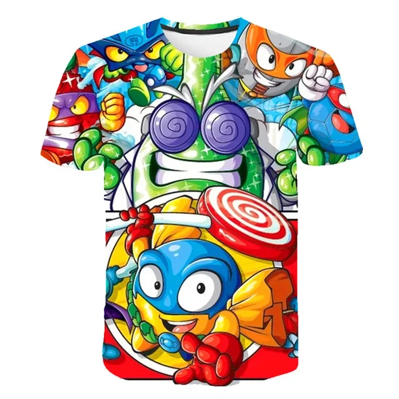 Boys Girls Super Zings Print Tees Tops Costumes New Summer 2023 Children\'s T-shirts Clothing Kids Cartoon Casual O-Neck T Shirts