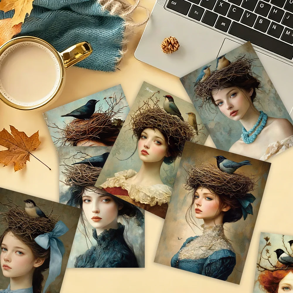32pcs,Vintage Bird's Nest Head - Collectible Vintage Greeting Cards ulasan dan harga