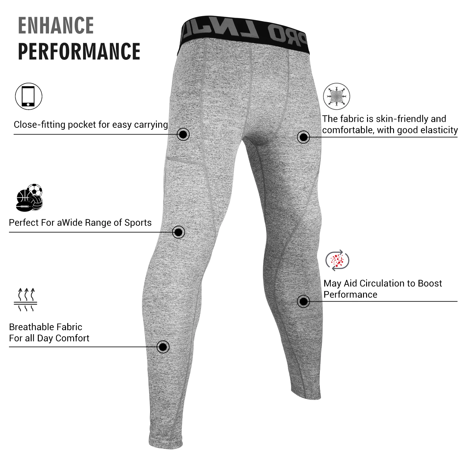 Men's Running Leggings Sportswear Quick Dry Gym Fitness Tights Workout Training Jogging Sports Trousers Compression Sport Pants