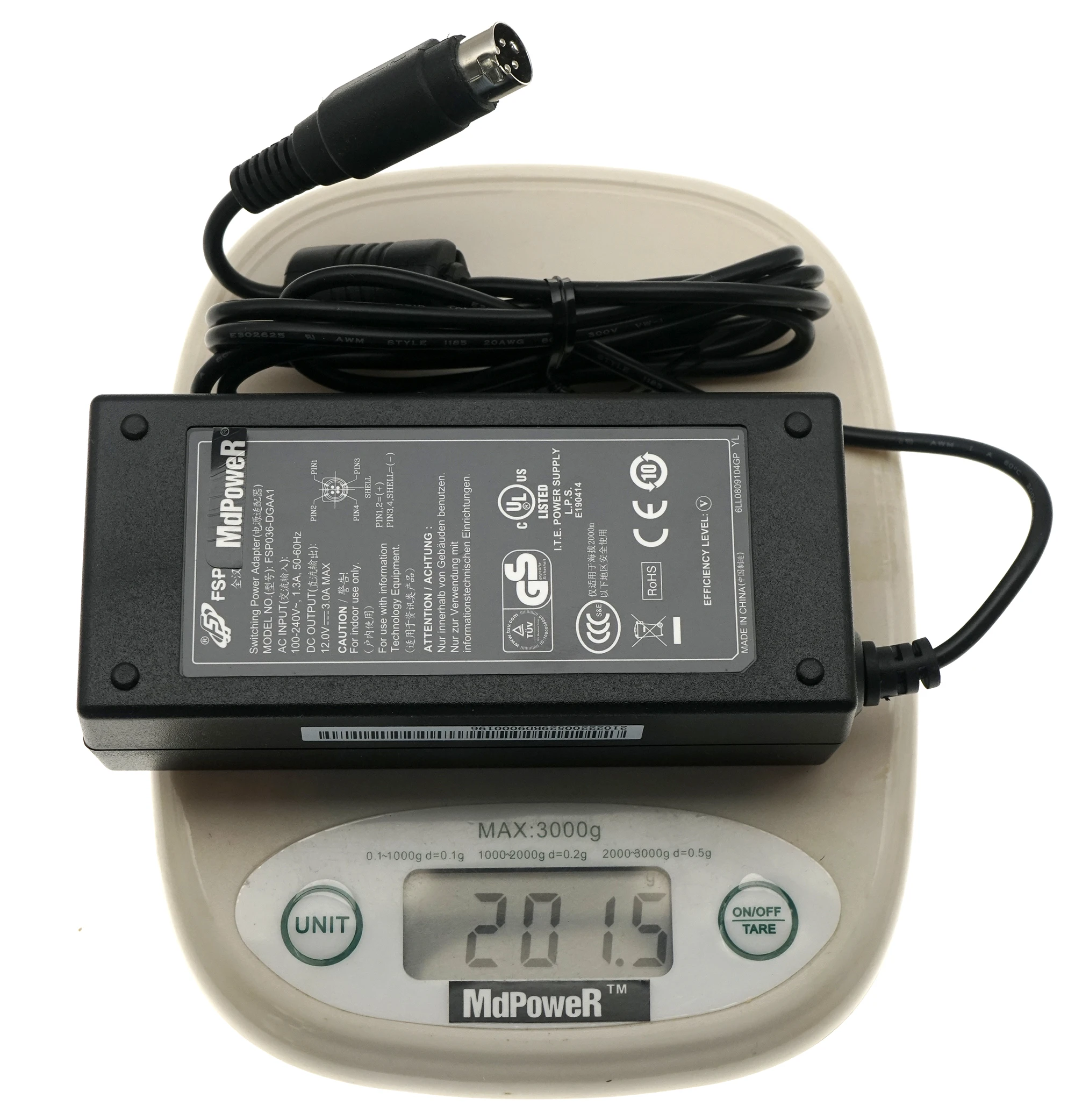 Genuine FSP FSP036-DGAA1 12V 3A 36W 4PIN  AC Adapter Charger Power Supply 