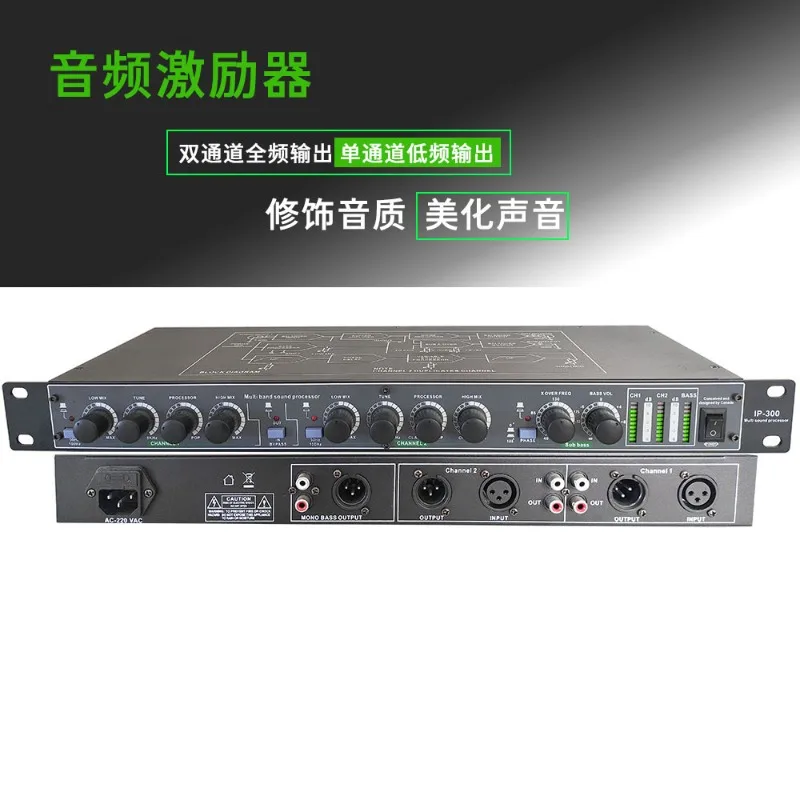 The effects processor features an independent low-frequency output processor and a 300 stage performance audio exciter