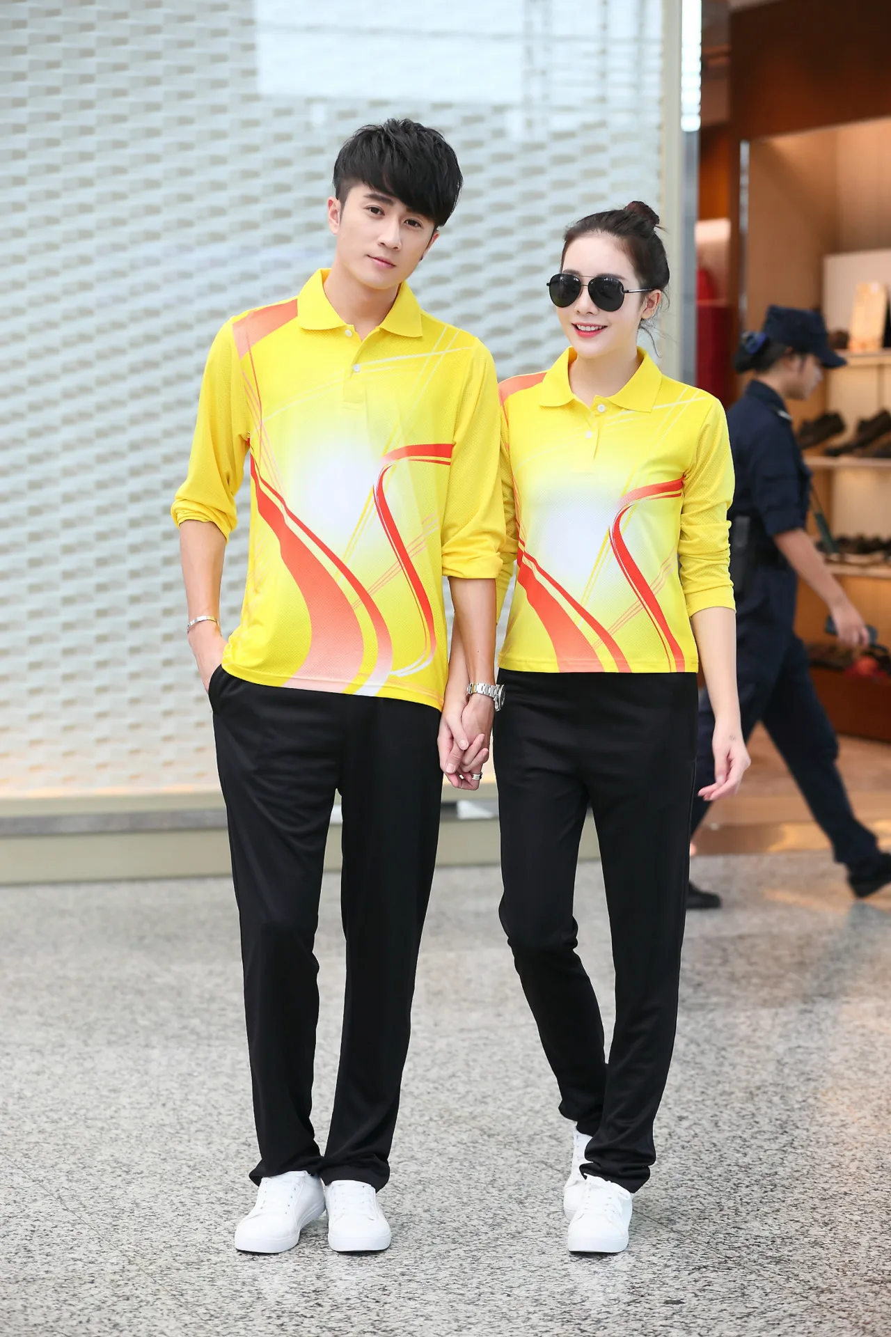 New Men/Women badminton long sleeve shirt pants,table tennis T shirts,tennis training jerseys sets sportswear trousers tracksuit