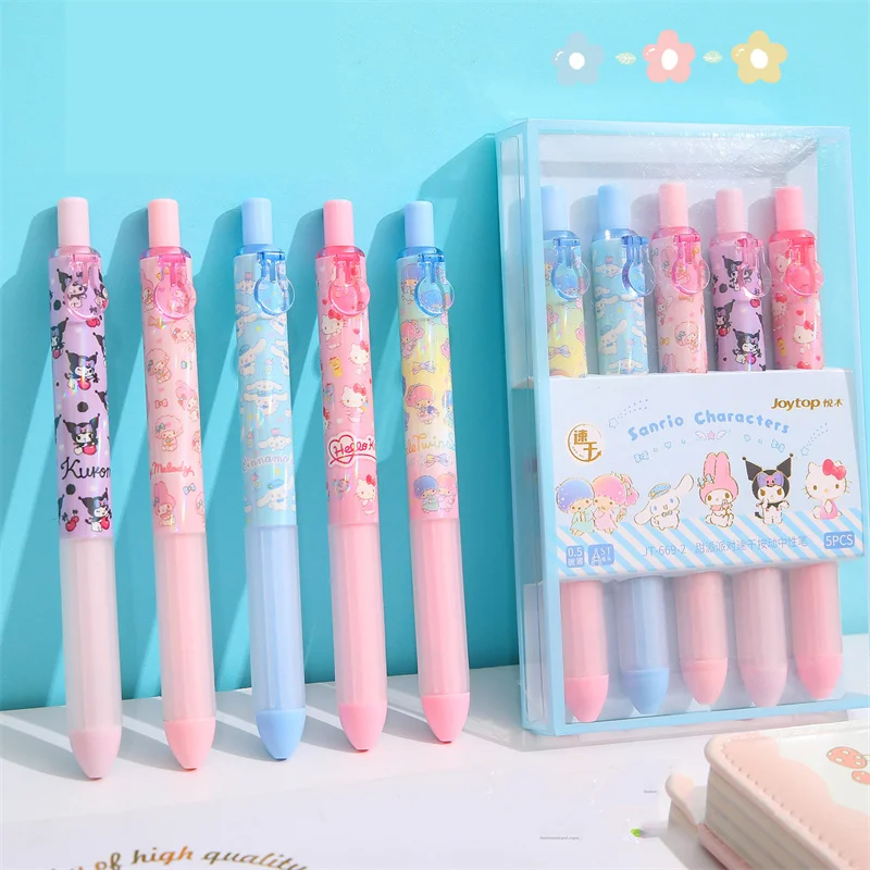 sanrio kawaii animal press gel pen tinta preta bonito canetas neutras brinde promocional escritorio material escolar 30 pcs lote 05 mm 01