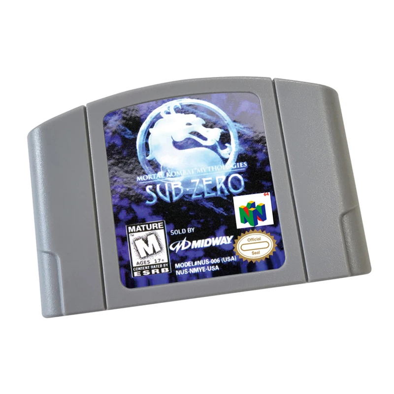 Game Card Cartridge System Console for N64 64 US Version -Mortal-Kombat-Mythologies-Sub-Zero