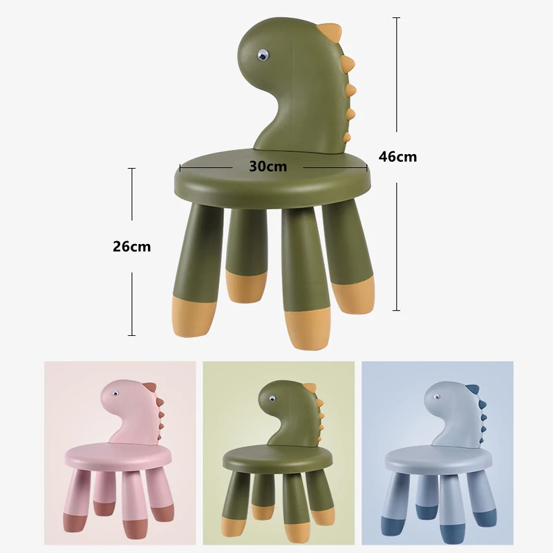 Cartoon Stool Baby Chair Children Stool Kindergarten Footboard Indoor Bench Dinosaur Shape Children Chair Cute Pet Gift