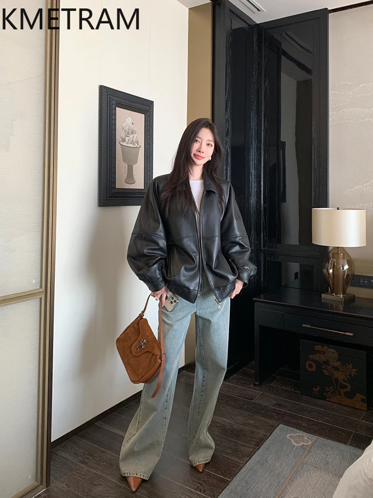 100 % Oberschicht-Schaffelljacke für Damen, schwarz, lockere Echtlederjacken, neu in Oberbekleidung, Herbstkleidung, 2025 Damen Diegoка