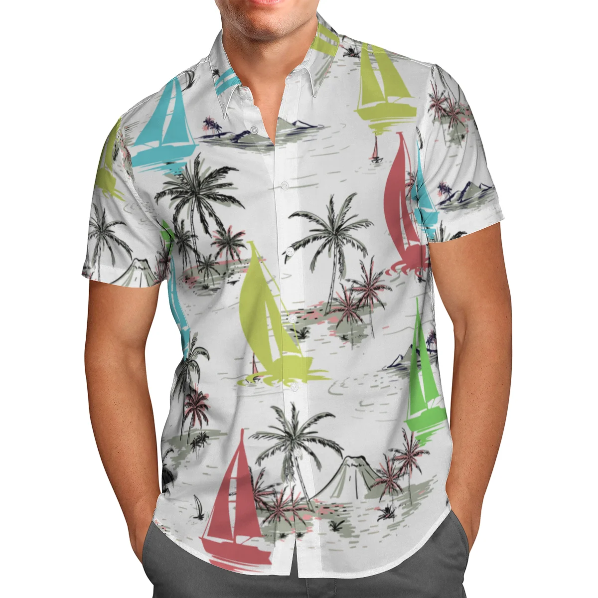 3D Helicopter Hawaiian Shirt Men's Summer 2021 Short Sleeve Streetwear Oversized 5XL Social Homme-148 Summer