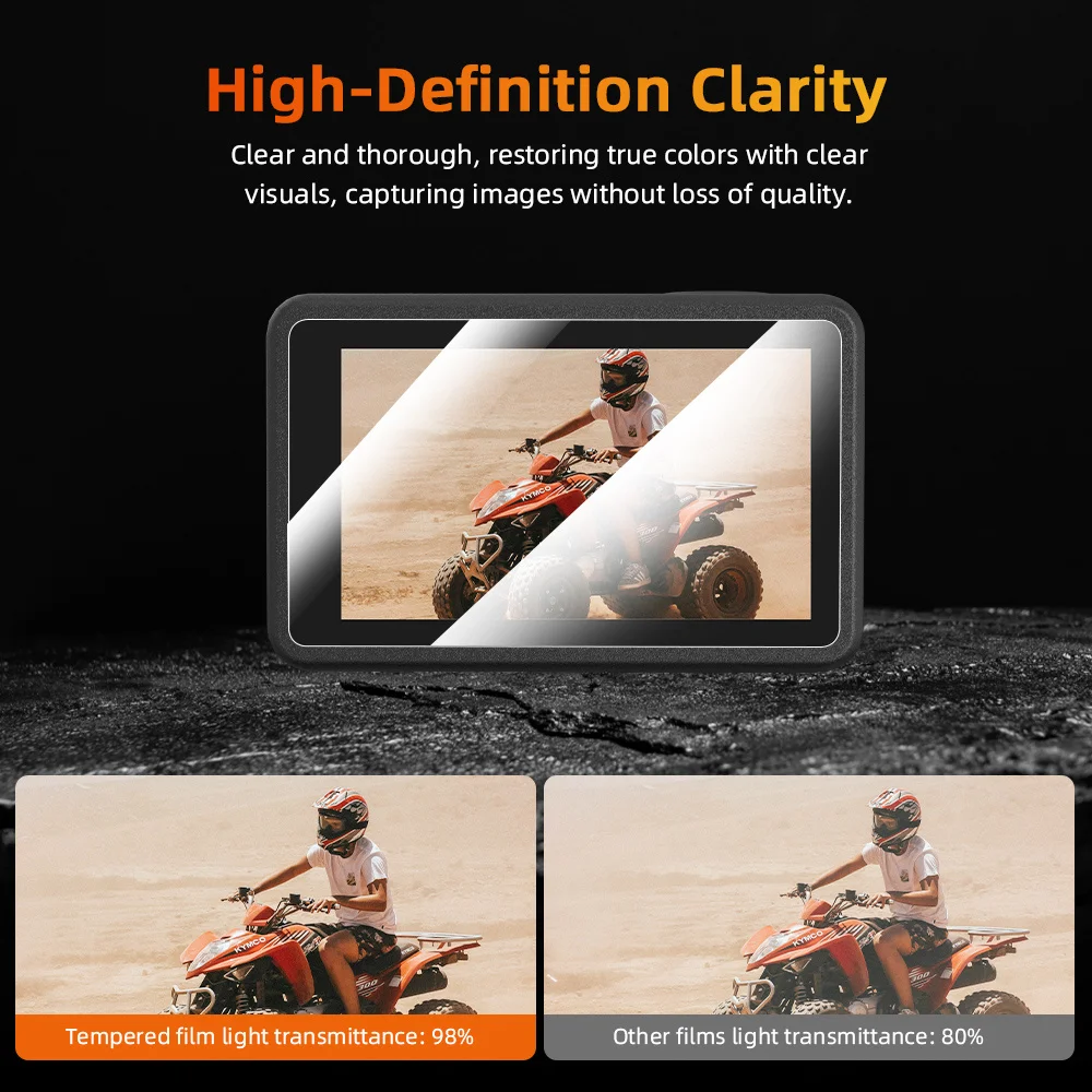 ل DJI OSMO Action 4 9H واقي للشاشة الزجاج المقسى فيلم 2.5D تغطية مجموعة واقية المضادة للخدش 9H ملحقات الكاميرا