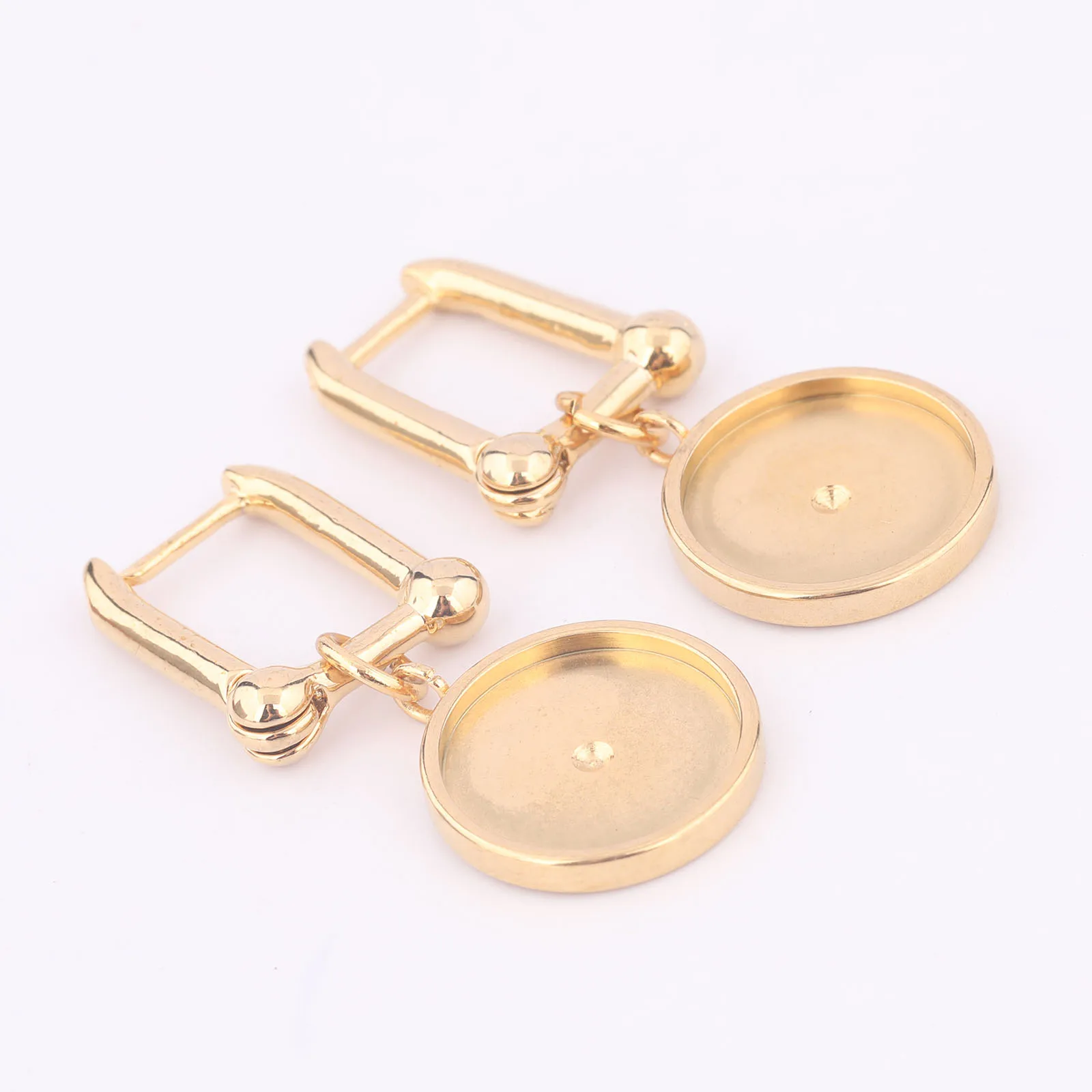 6 قطعة الفولاذ المقاوم للصدأ 12 مللي متر كابوشون القرط قاعدة إعداد الفراغات Diy بها بنفسك مطلية بالذهب النحاس Leverback أقراط المشبك السنانير النتائج #4