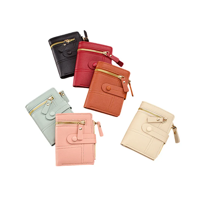 Western Hasp Patchwork PU Leather Women Wallet Multi Card Slots Short Purse for Ladies