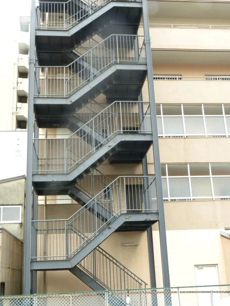 Exterior Stairs Metal Stairs Rod Guide Rails Stair Railings