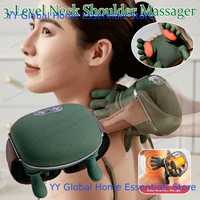 Neck Shoulder Massager 3-Level Cervical Massage Machine Deep Tissue Shiatsu Back Bionic Wireless Fatigue Relief Relax Muscle NEW