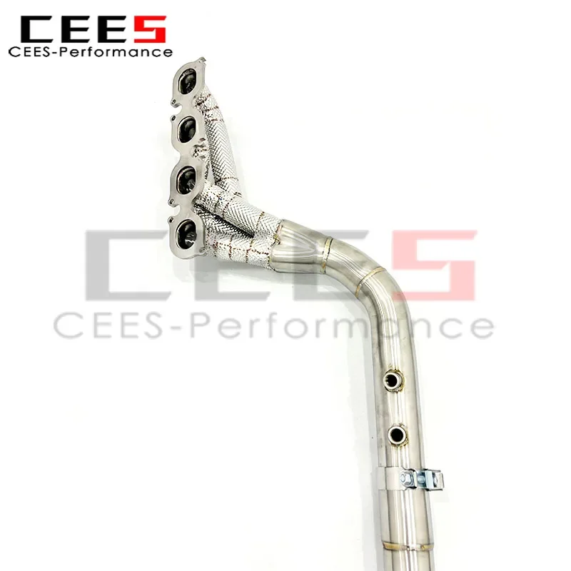 CEE مشعب العادم لمرسيدس بنز C63 AMG W204 6.2L 2011-2015 رأس الفولاذ المقاوم للصدأ النازل نظام أنابيب عادم السيارة #5