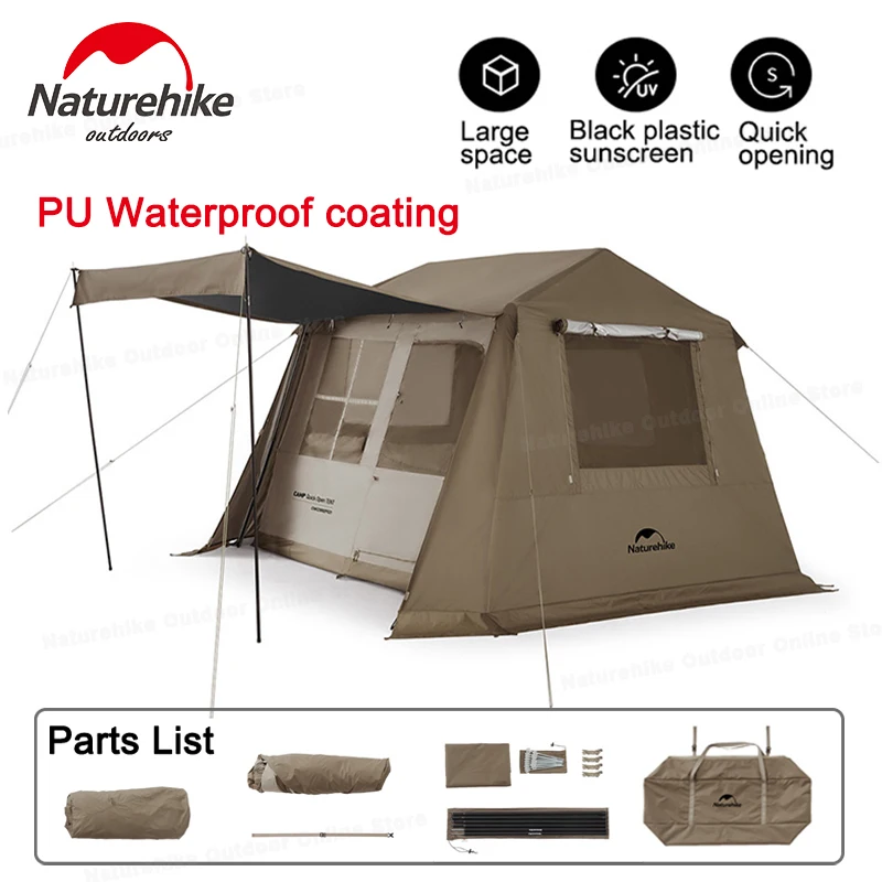 Naturehike Titanium Black Rubber Quick Opening Tent Village 6.0 Ridge Outdoor Camping Canopy Rainproof and Waterproof Cabin Ten