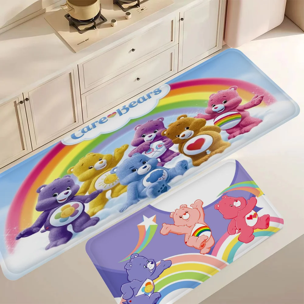 Cute Cartoon C-CARES-BEARS Floor Mat INS Style Soft Bedroom Floor House Laundry Room Mat Anti-skid Household Carpets