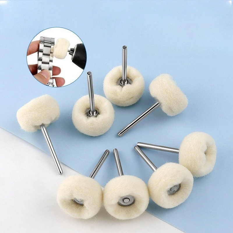 

10pcs Mini Practical Grinding Sanding Head Abrasive Disc Felt Shank Buffing Wheels Polish Brush Drill Rotary Tool Accessories