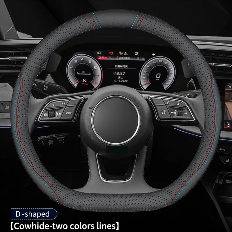 38cm Car Steering Wheel Cover For Jeep  compass grand cherokee wk2 wj 1999 Wrangler Sahara Renegade Liberty wangler Gladiator