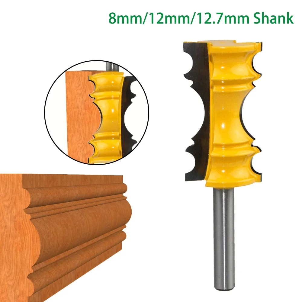 

1pc 8mm Shank 12mm 1/2 Elaborate Chair Rail Molding Router Bit Line Knife Tenon Cutter for Woodworking Tools