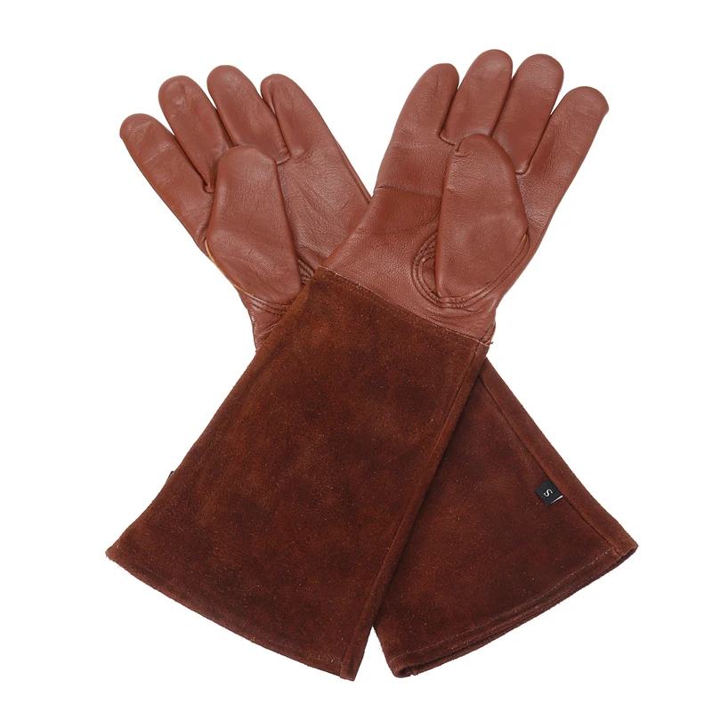 1 Pair Garden Gloves Rose Pruning Gauntlet Gloves Thorn Proof Long Sleeve Leather Gloves for Men Women S/M/L/XL