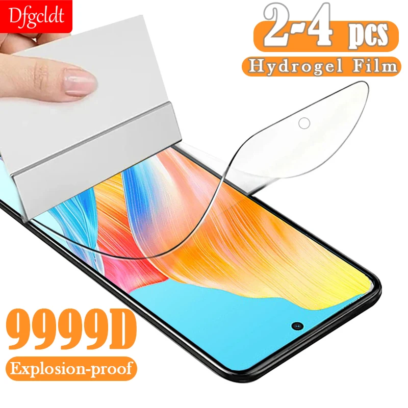 Película de hidrogel suave de 2-4 piezas para Oppo, protectores de pantalla de cubierta completa para Oppo Reno 8T 8Z 7Z 6Z 8 7 6 5 Lite, A1, A2, A3 Pro, A1X, A2X, A3X