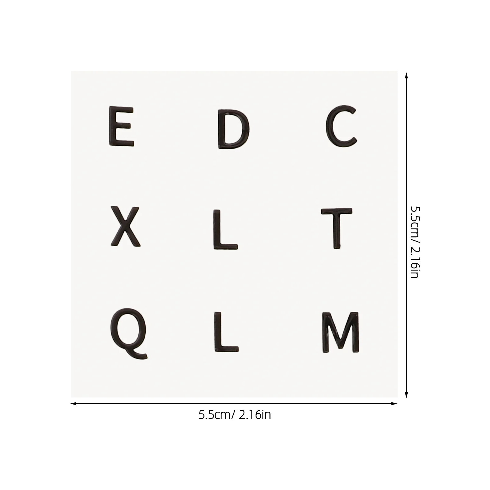 6개 6장 대형 인쇄 볼록 알파벳 퍼즐 큐브 스티커 PVC 영어 문자 저시력용 보조 스티커