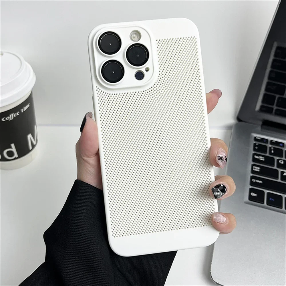 Original Kühlung Matte Wärmeableitung Fall Für iPhone 17 16 15 14 13 12 11 Pro Max X XS Max XR 7 8 Plus 17 Luft Metallic Abdeckung – Detail 10
