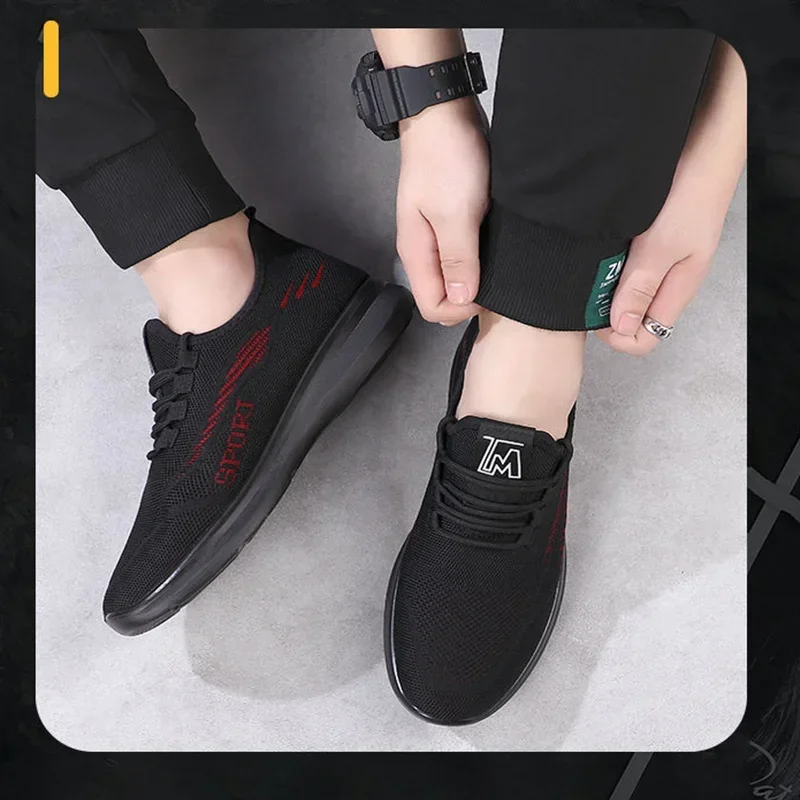 2024 New Men\'s Sports Flat Shoes Casual Fashion Breathable Walking Shoes Lightweight and Comfortable Men\'s Shoes