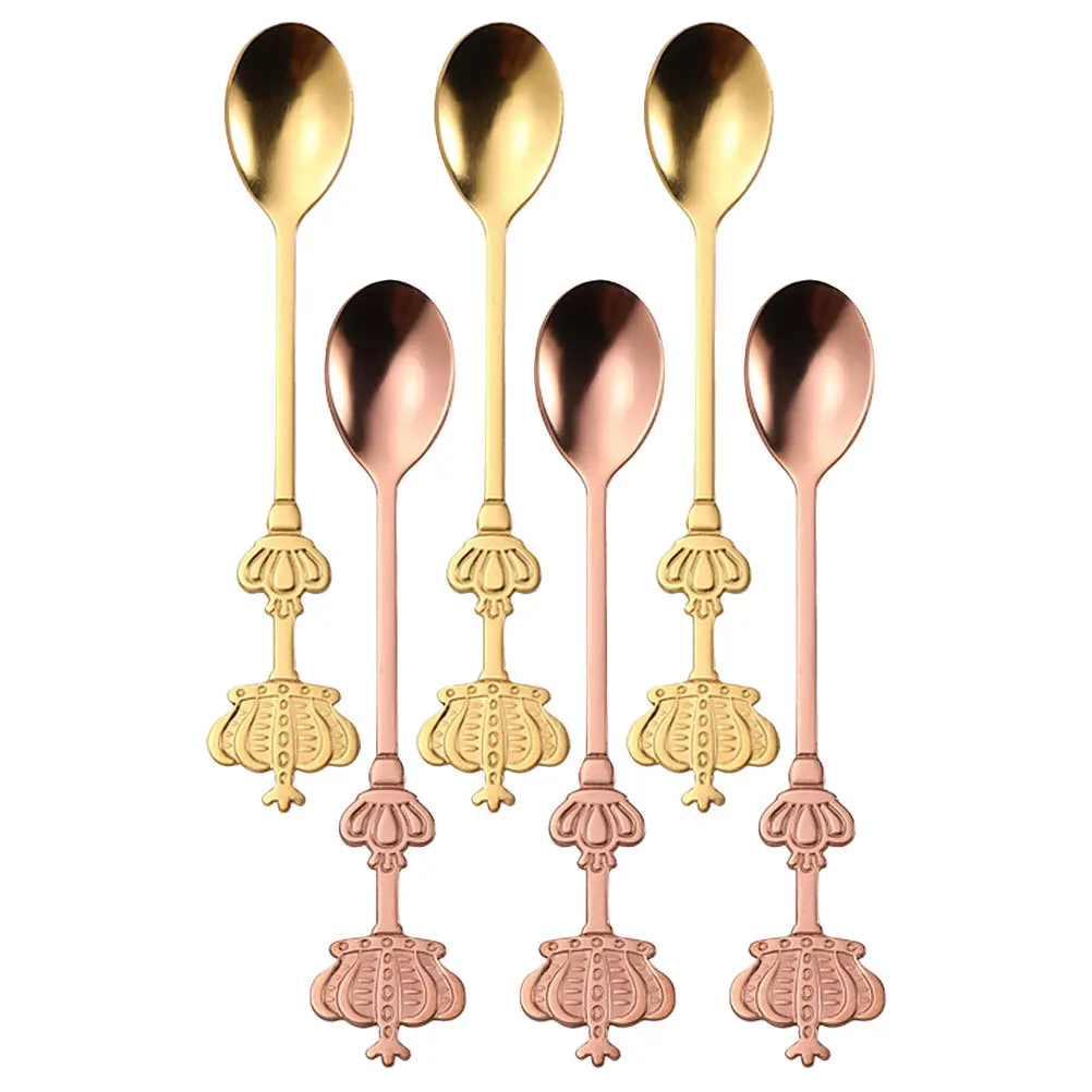 

6Pcs Stainless Steel Coffee Spoons Stirring Mixing Spoons for Kitchen Restaurant Dessert Soup Tea