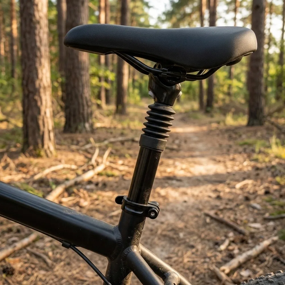 Aluminum 28.6mm Shock Absorbing Seatpost Compatible with For Mountain Bikes and E-Bikes - 300mm 450g Lightweight