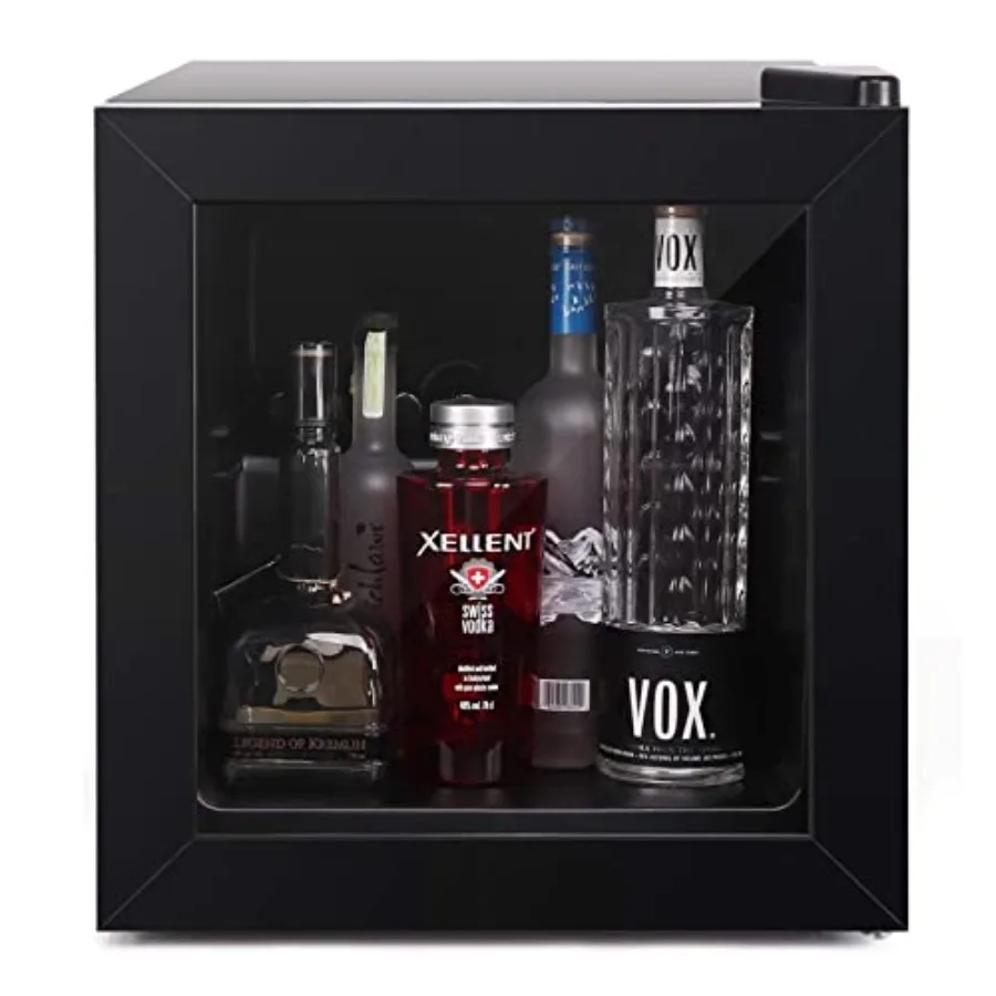 Compact 1.1 Cu Ft Mini Freezer with LED Lighting and 2 Removable Shelves Featuring 7 Adjustable Temperature Settings from -8F t