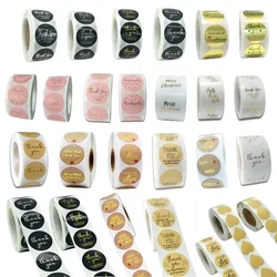 500piece 1 inch per Roll sealing stickers Bronzing Envelope sealed food packaging decoration Handmade Round 25MM