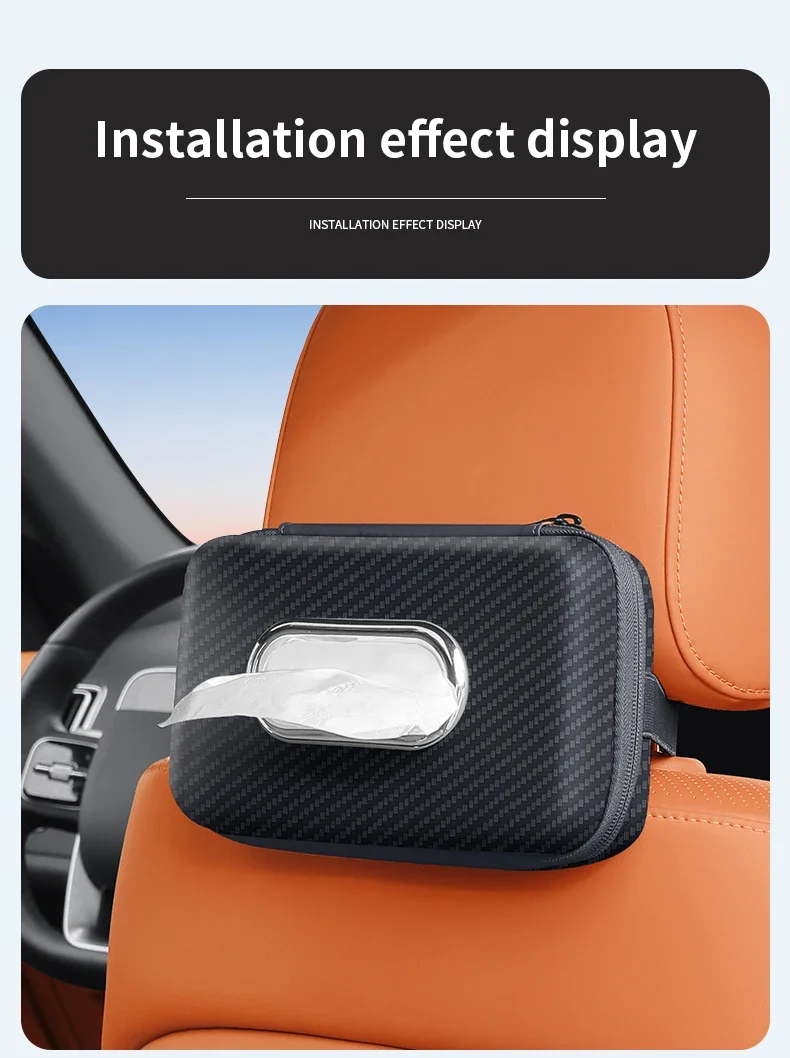 Premium Leder Auto-Taschentuchhalter für die Rückenlehne, Serviettenspender für die Armlehne, universeller Organizer für Papierhandtücher im Auto – Detail 14