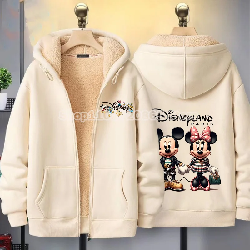 ميكي ماوس لامب سترة الخريف الشتاء ديزني الكرتون أنيمي معطف مريح دافئ مقنعين الرجال النساء زوجين مقنعين البلوز هدية #6