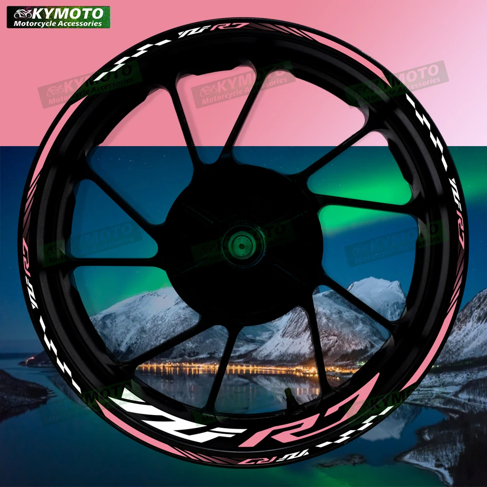 

Аксессуары для мотоциклов YZF R7 R 7, 17-дюймовые наклейки на передние и задние колеса, обтекатель, ступица, светоотражающий обод, полоса, наклейка, украшение