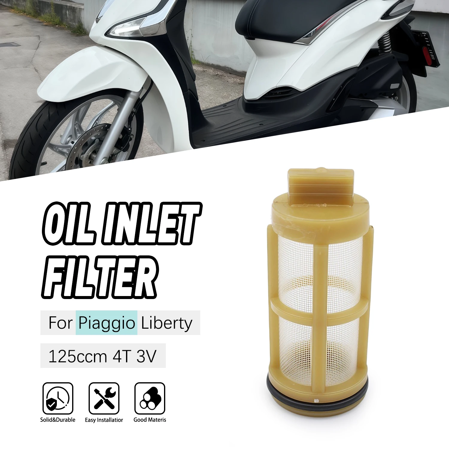

Oil Filter Element Motorcycle Parts Engine Oil Strainer For Piaggio Liberty 125ccm 4T 3V B015454