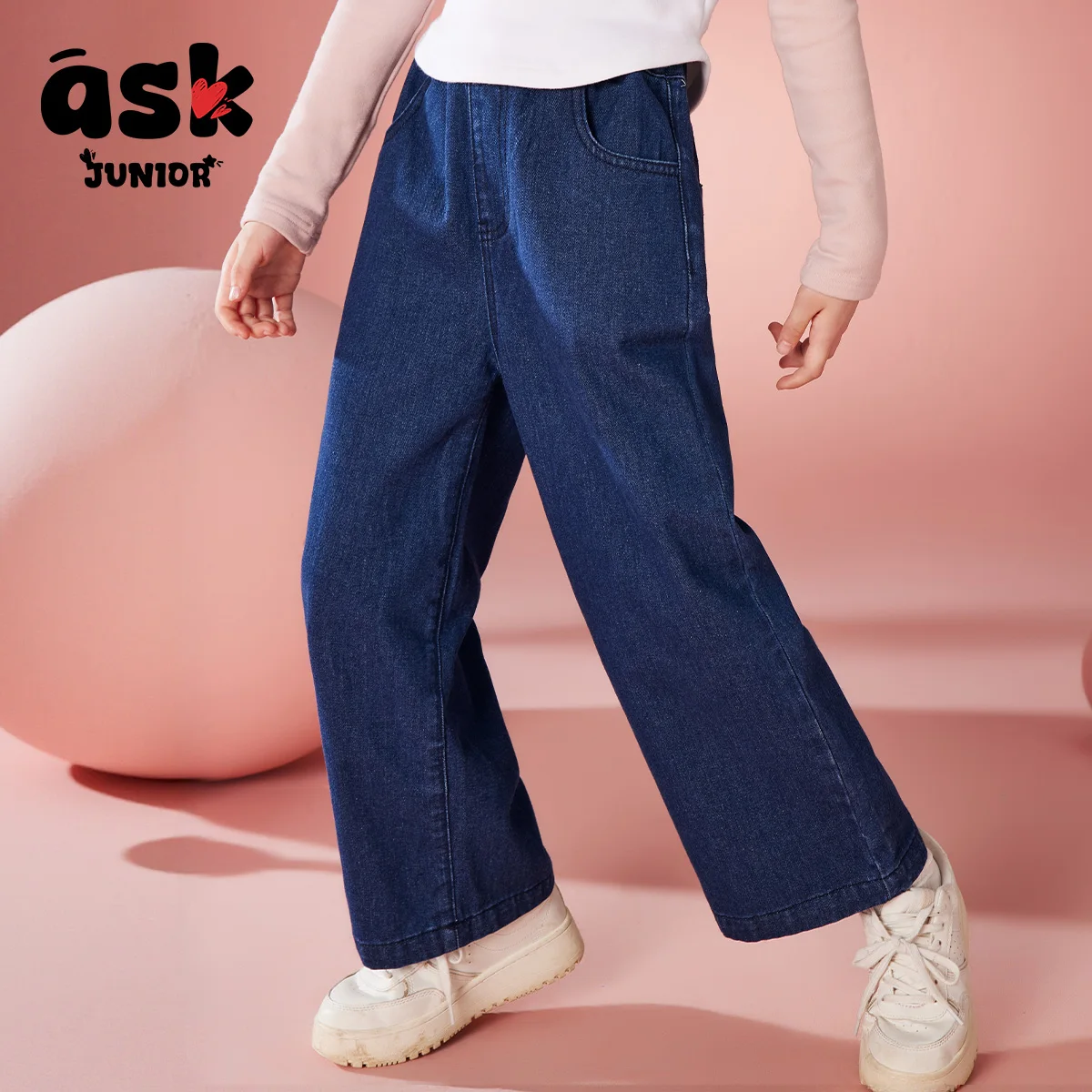 اسأل جينز جونيور للأطفال الخريفي الكلاسيكي ذو اللون الأساسي واسع الساق #4