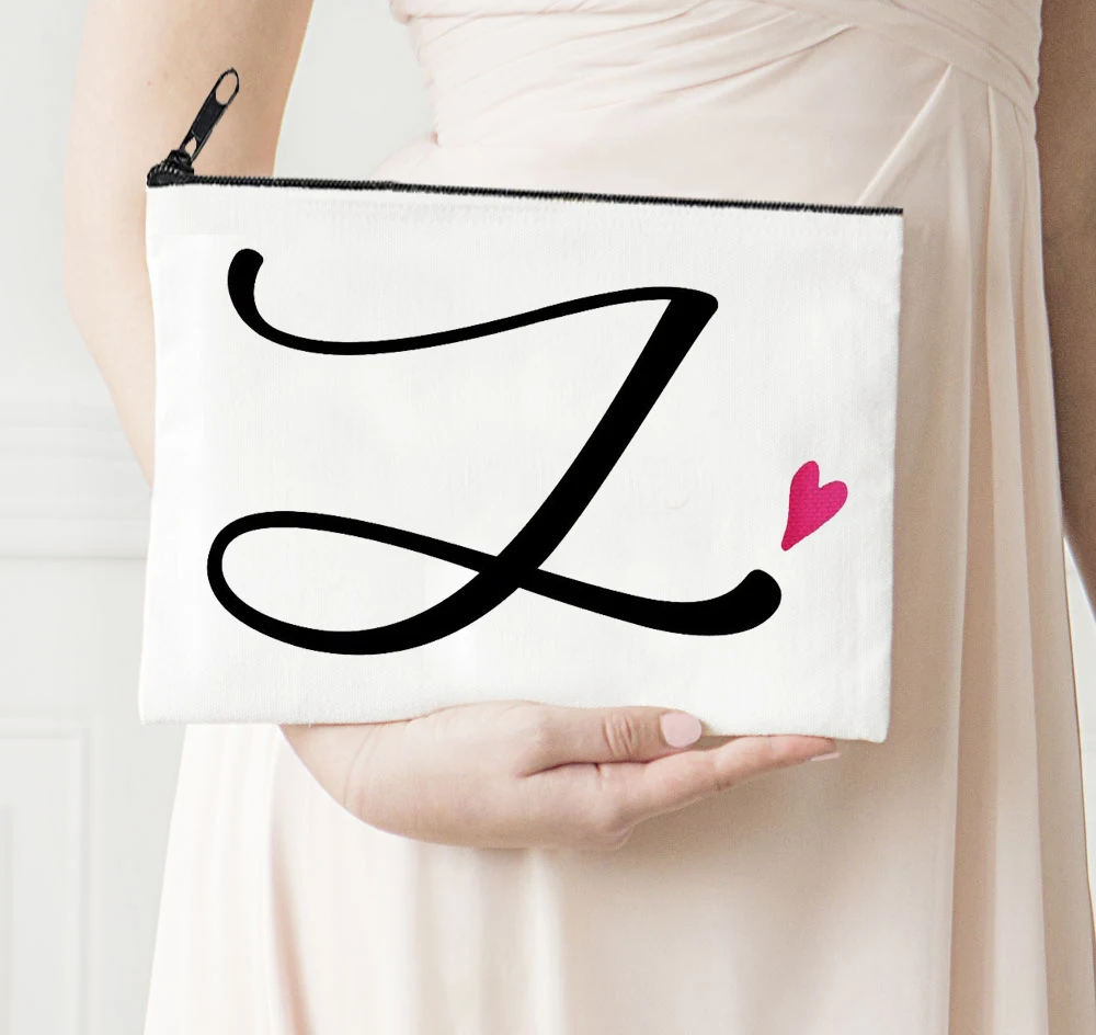 

Vintage Letter Women Cosmetic Bag Lady Makeup Bags Fashion Girls Toiletry Bag Clutch Portable Wash Storage Bags for Travel